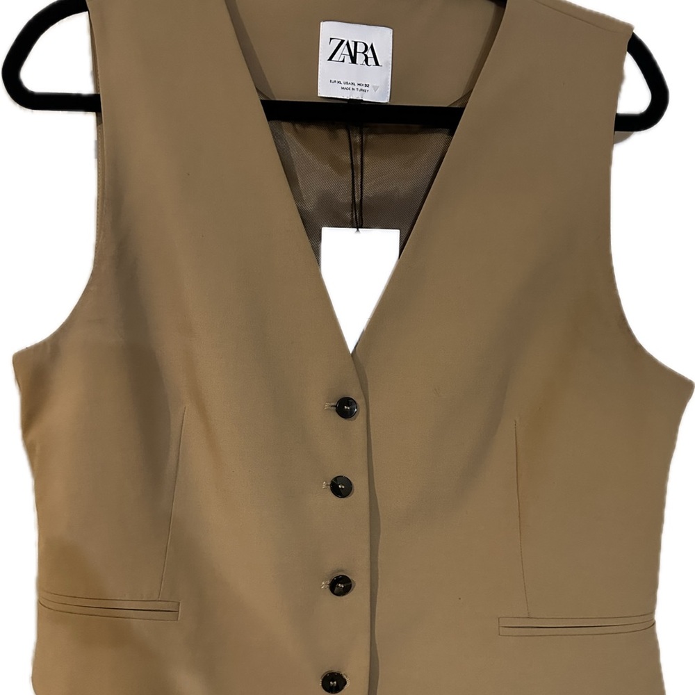 Zara Camel Sleeveless Vest